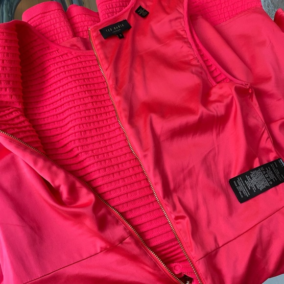 πππ TED BAKER LONDON FIT & FLARE BRIGHT PINK DRESS SIZE 3 TB. SIZE 6/8 πππ - Picture 11 of 11